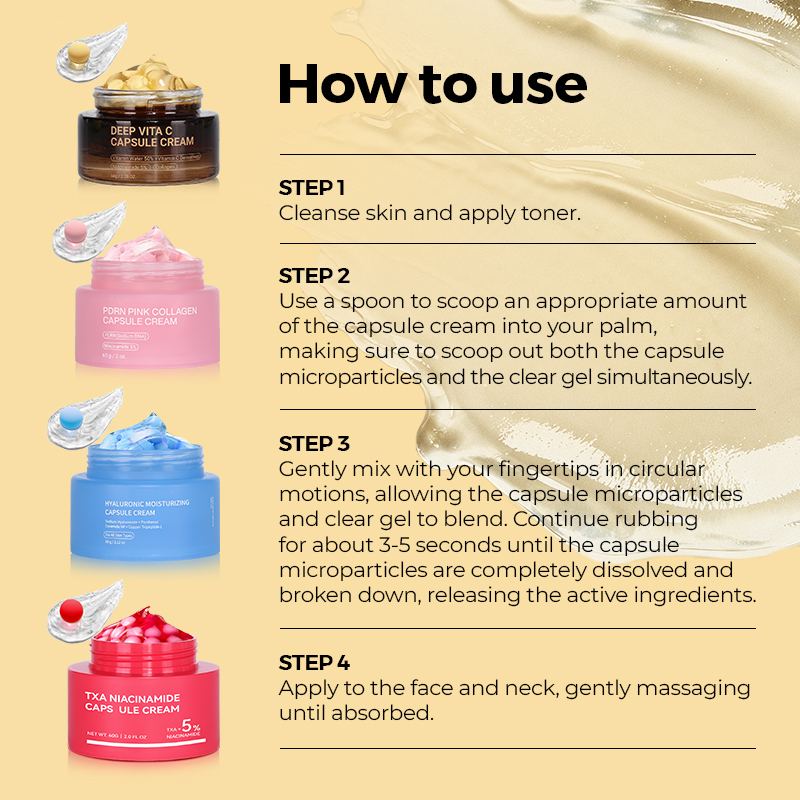 Panthenol Collagen Jelly Face Cream Korean Face Moisturizer Firming Anti-Aging Capsule Cream - 12